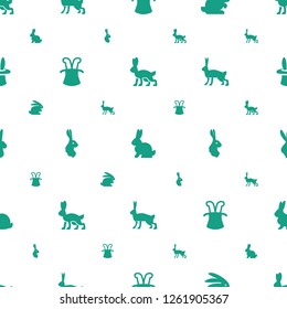bunny icons pattern seamless white background. Included editable filled rabbit, magic hat icons. bunny icons for web and mobile.