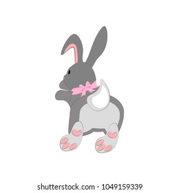 Bunny illustration on the white background. Vector illustration