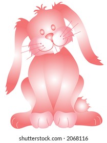 Bunny illustration over white background in easily editable and scalable vector format.