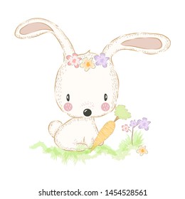 bunny illustration for personal project, background, invitation, wallpaper and many more