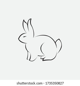 Bunny illustration of a unique creative logo vector design icon