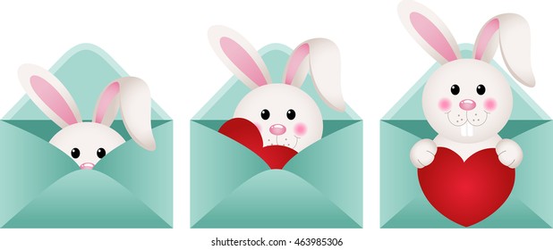 Bunny inside love letter
