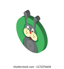 Bunny isometric left top view 3D icon