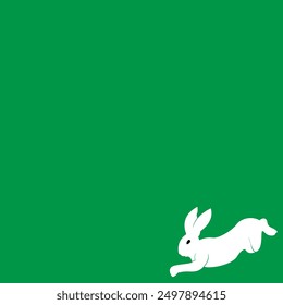 Bunny jumping. Rabbit silhouette vactor illustration.