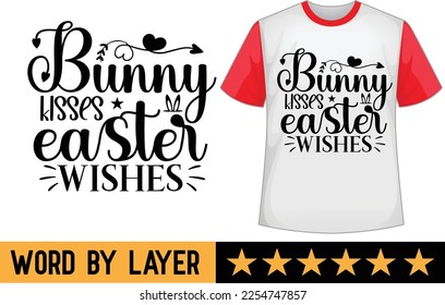 Bunny kisses easter wishes svg design