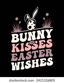 BUNNY KISSES EASTER WISHES TSHIRT DESIGN