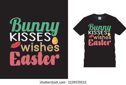 Bunny Kisses Wishes Easter Day T shirt Design