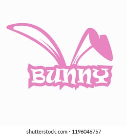 bunny letter logo vector