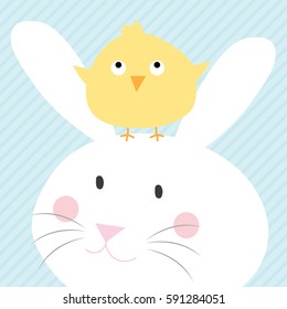 Bunny and little chicken
