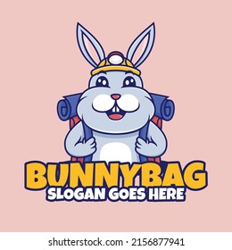 bunny logo bag mascot cartoon illustrations
