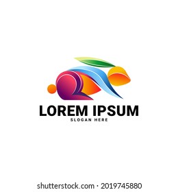 bunny logo with beautiful gradient color