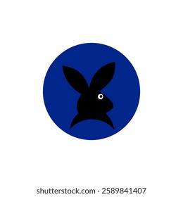 bunny logo in a blue circle