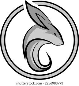 bunny logo character, vector icon