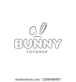 Bunny logo template design. Vector illustration.