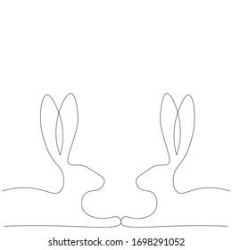 Bunny love background, vector illustration