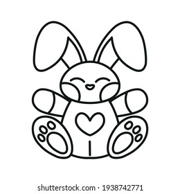 Bunny with love heart. Valentines day - Vector