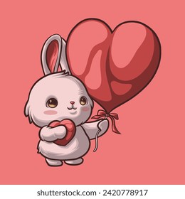 Bunny Love mascot great illustration for your branding business