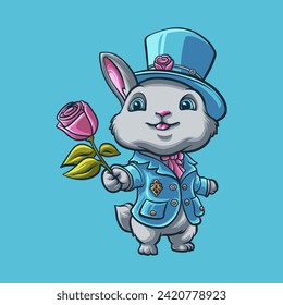 Bunny Love mascot great illustration for your branding business