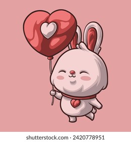 Bunny Love mascot great illustration for your branding business