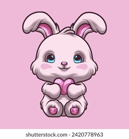 Bunny Love mascot great illustration for your branding business