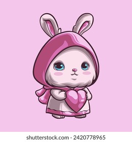 Bunny Love mascot great illustration for your branding business