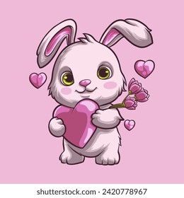 Bunny Love mascot great illustration for your branding business