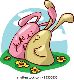 Bunny in love scene