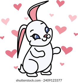 bunny in love for valentine's day