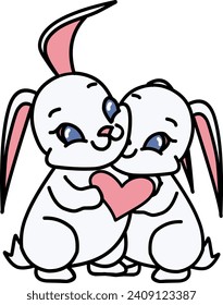 bunny in love for valentine's day