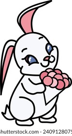 bunny in love for valentine's day