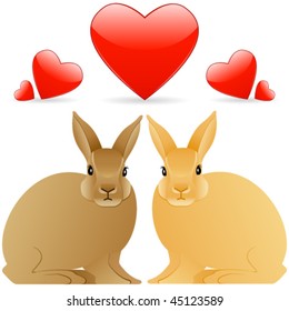 bunny in love - vector illustration