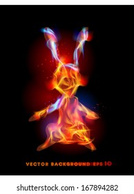 Bunny made of flame Fire collection