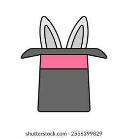 bunny magic hat Icon illustration perfect for designs related to circus and carnival themes