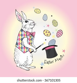 Bunny magician, Happy Easter design