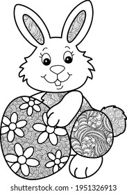 Bunny Mandala Vector And Coloring Page