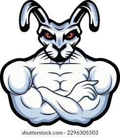 bunny mascot logo vector scratch art