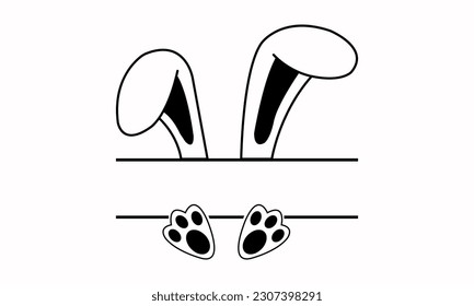 Bunny Monogram, Easter monogram, Easter bunny - Monogram Vector And Clip Art