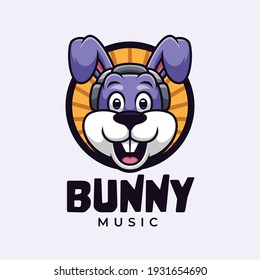 Bunny Music Cartoon Logo Design