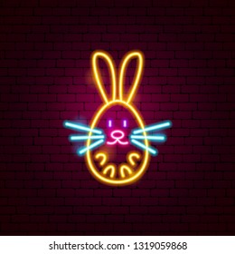 Bunny Neon Sign. Vector Illustration of Animal Promotion.