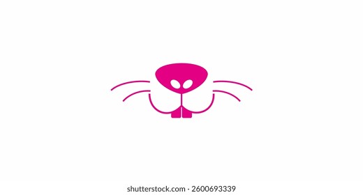 bunny nose design isolated on white background