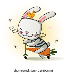 Bunny on a bike