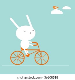 Bunny on a bike