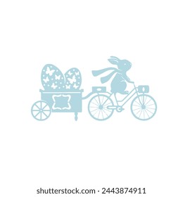 Bunny On Bike with Easter Eggs