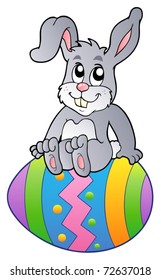 Bunny on Easter egg - vector illustration.