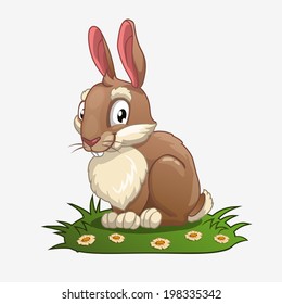 bunny on the grass, vector