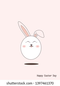 A bunny on pink  background. 