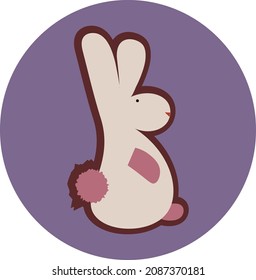 Bunny auf violettem Hintergrund, Design