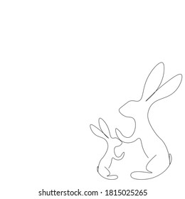 Bunny on white background vector illustration
