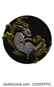 Bunny with ornament vector illustration
