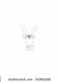 Bunny painted on white background